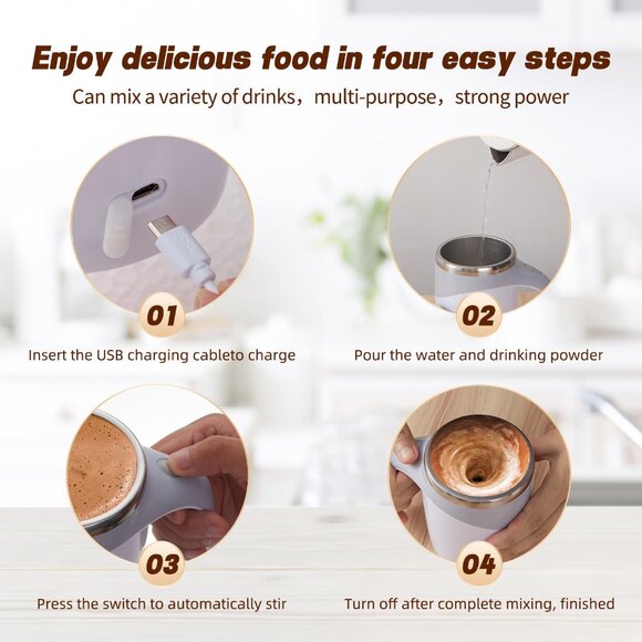 Rechargeable Automatic Stirring Coffee Mug | Self Stirring Travel Mug - Picture 7 of 8